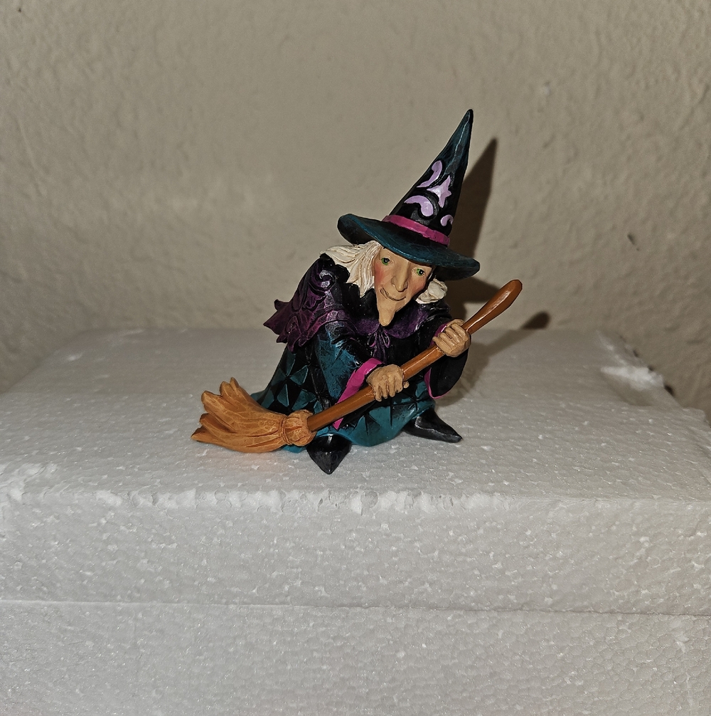 Jim Shore Mini Halloween Pumpkin/Cat/Witch Figurine Set - Picture 8 of 11